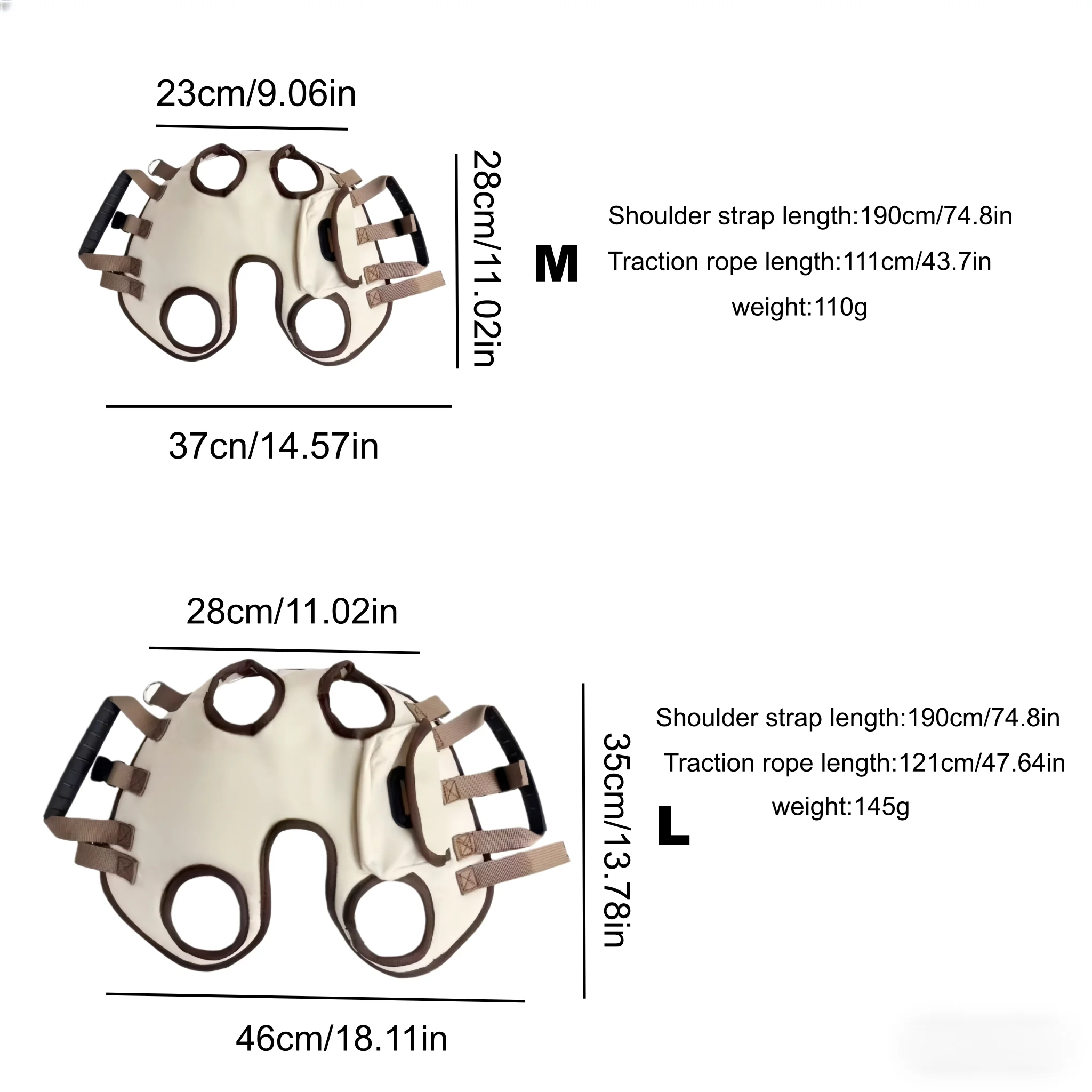 Arnés de elevación para perros a la moda, bolsa transportadora para mascotas, mochila de tracción multifuncional transpirable portátil para exteriores, portabebés para perros