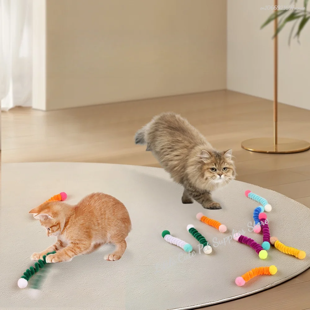 24/12/4 Uds. Juguetes de primavera para gatos, juguetes interactivos para mascotas para gatos, juguete colorido de Color aleatorio para gatos, juguetes para gatitos resistentes a mordeduras