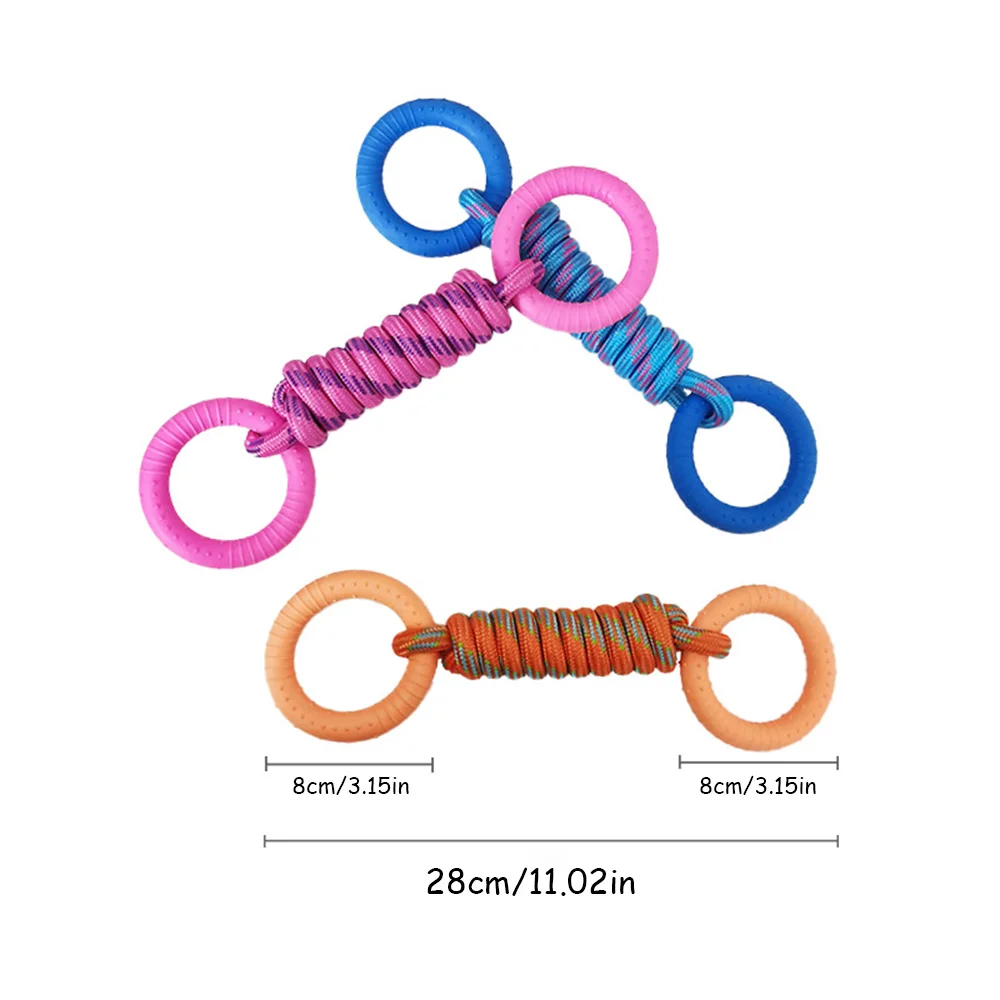 Juguete masticable para perros: círculo de cuerda de nailon, juguete de dentición duradero para cachorros y perros, limpieza de dientes y control del sarro, - imagen 5