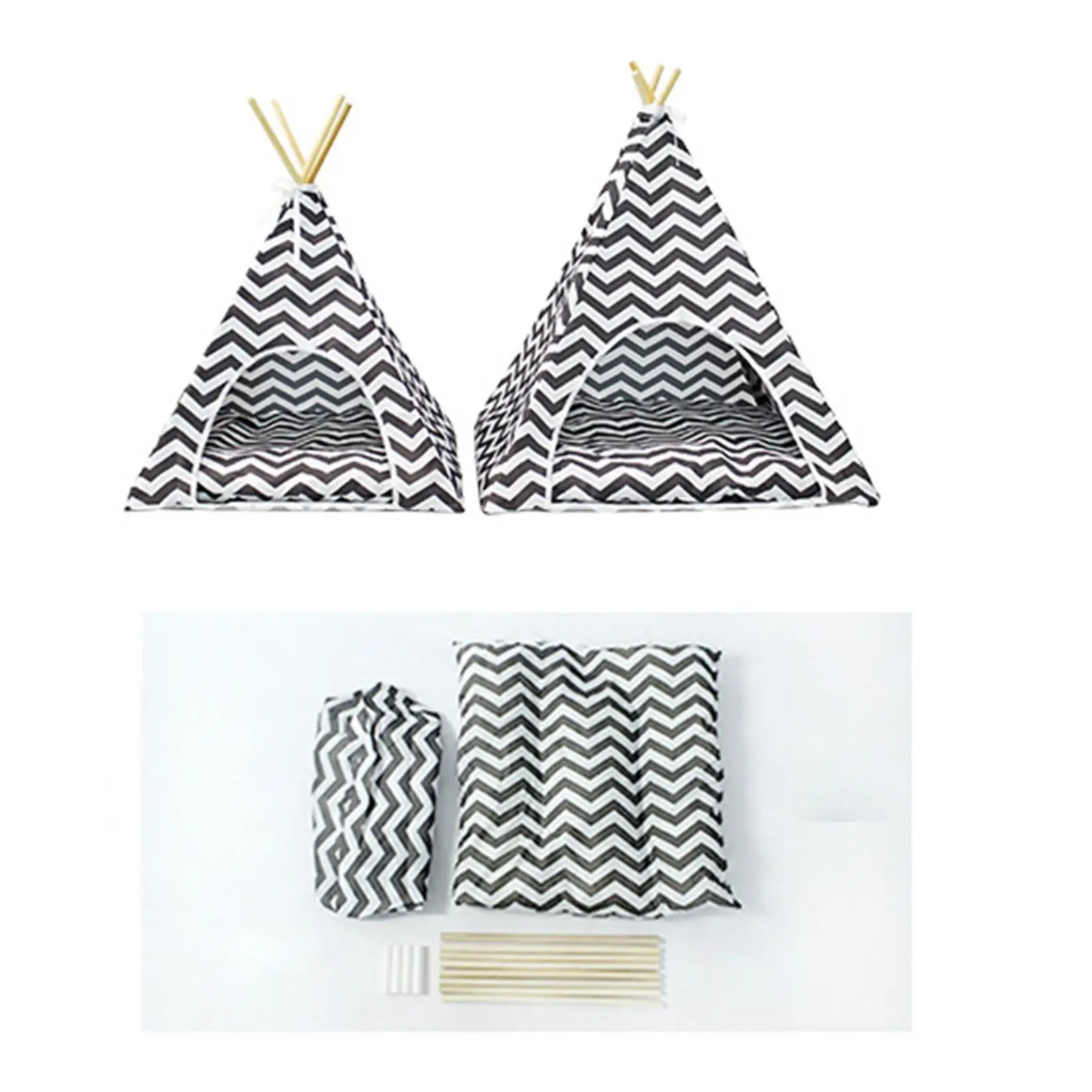 Pet Teepee Dog House Cat Tent Bed Nest Shelter Warm Winter Tent Mat Cushion Sleeping Bed for Indoor Puppy Accessories