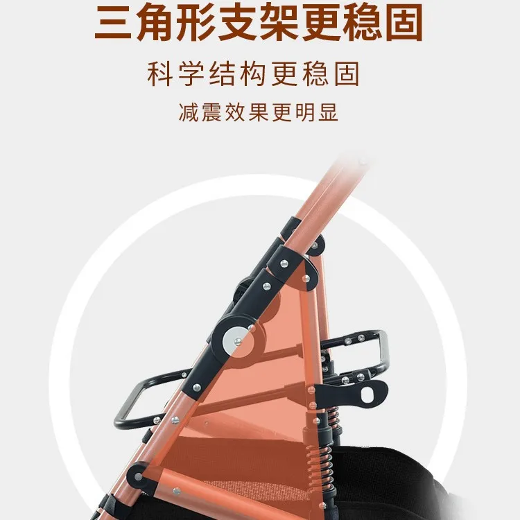 Carrito plegable para perros grandes, amortiguación y cesta separada