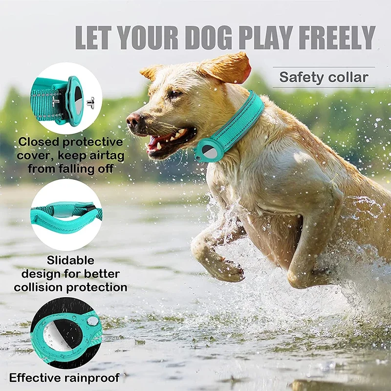 Collar de perro con localizador GPS para exteriores, estuche antipérdida para mascotas, suministros para perros, Airtags, Apple - imagen 4