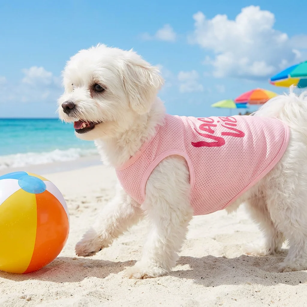 Chaleco de verano transpirable para perros – malla ligera azul/gris - imagen 3
