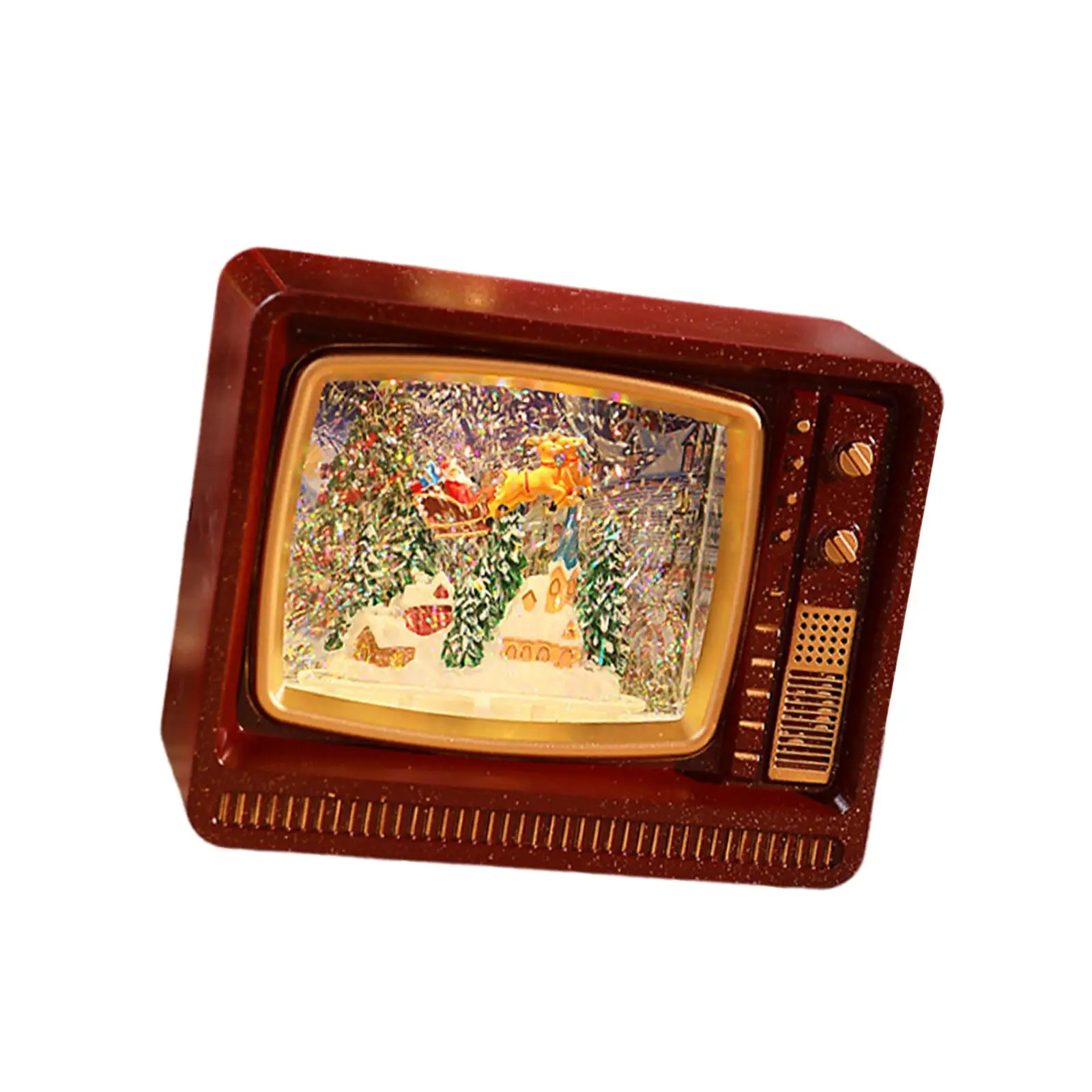 Christmas Music Box Musical Table Centerpiece Gifts Xmas Decoration TV Shaped for Party Bar NightStand Home Table