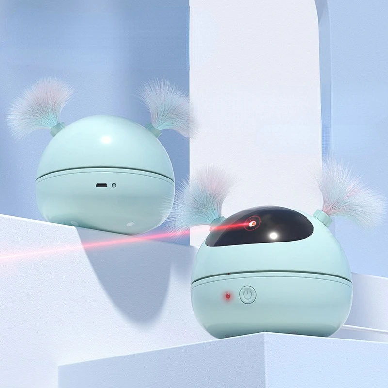 Luz láser giratoria de 360 grados para gato, pluma divertida, suministros para mascotas, juguetes inteligentes, Robot eléctrico, burlas - imagen 3