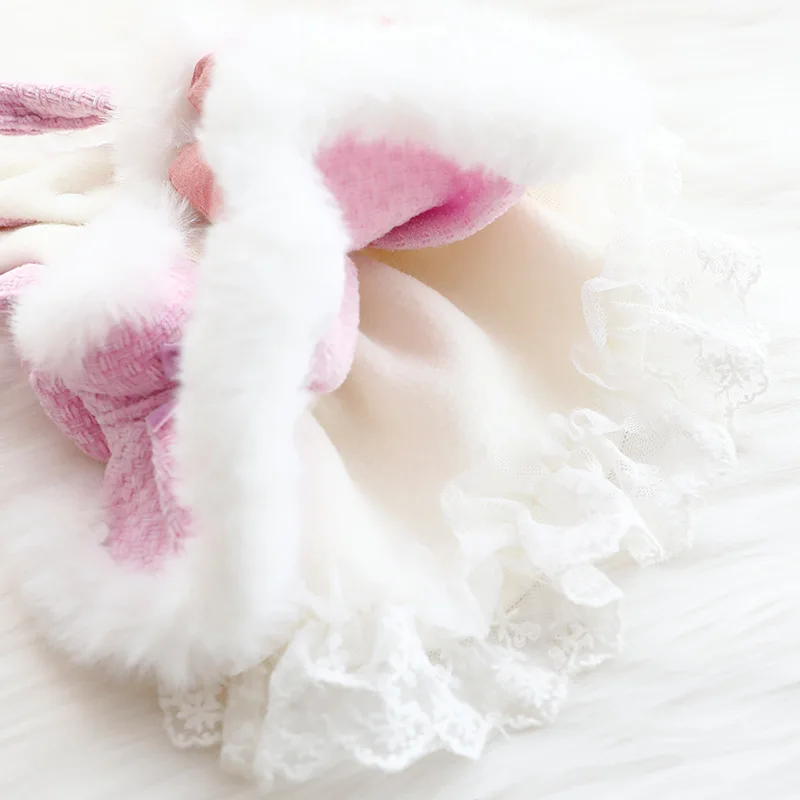 Vestido cálido para mascotas, suéter, falda de princesa, gato, perro de peluche maltés, ropa de Navidad, Otoño e Invierno - imagen 4