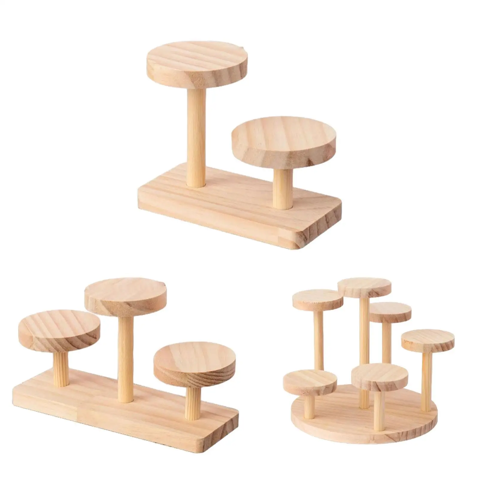 Wooden Display Rack Multi Layer Wooden Display Holder Shelf Rack Wood Organizer for Watch Desktop Glasses Countertop Jewelry