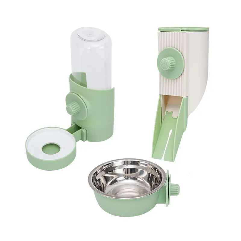 Cuenco para perros, perrera extraíble de acero inoxidable para mascotas, cuenco colgante para comida, alimentador de agua, jaula, taza para cachorros, perros medianos, gatos y conejos - imagen 2