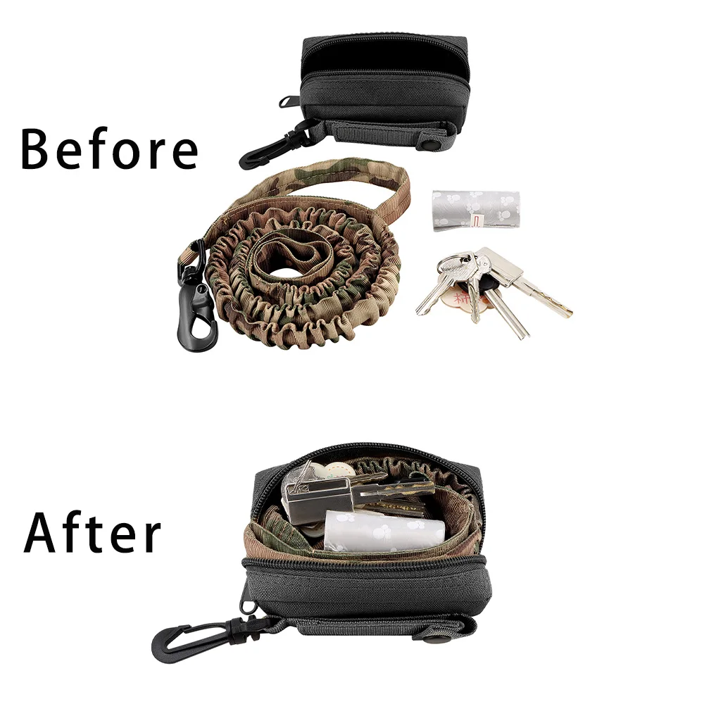 Dispensador de bolsas de basura portátil para perros con parche de velcro y correa para perros, accesorio esencial de limpieza para mascotas al aire libre para uso en arnés de chaleco - imagen 5