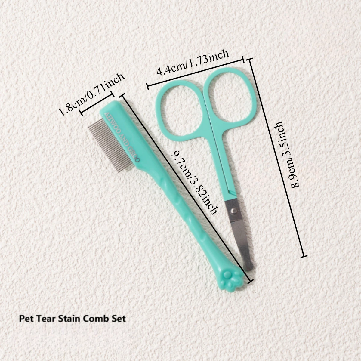 Juego de peine de limpieza Facial para mascotas, elimina las manchas de desgarro, peine para pata de gato, tijeras de reparación de pelo de perro, peine de pelo de gato, suministros de limpieza para mascotas - imagen 2