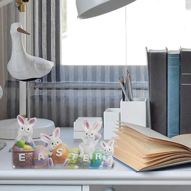 Decoración de conejo de pascua, decoración de mesa de conejo plano, acrílico 2D, huevo de conejo, decoración de fiesta de Pascua, tema para cumpleaños - imagen 3
