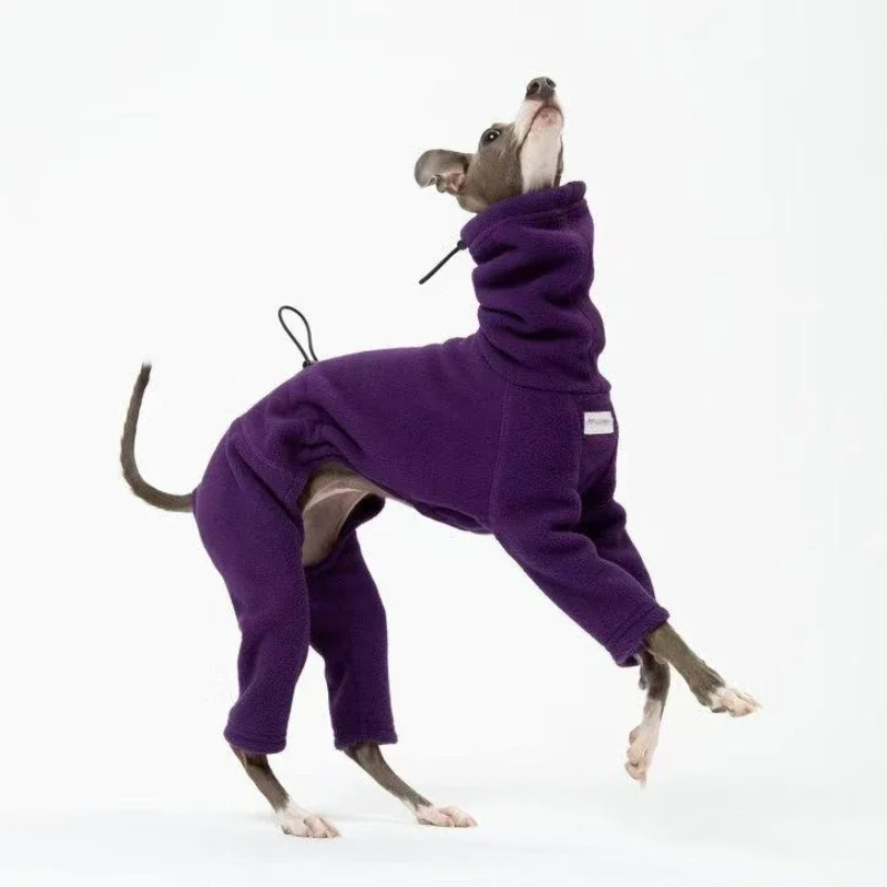 Ropa de lana de invierno para perros, abrigo cuádruple, forro polar grueso, cálido, pequeño galgo, cuello alto, productos para mascotas, suministros, accesorios - imagen 5