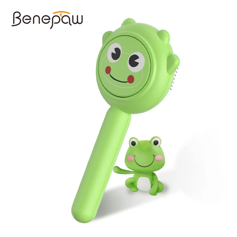 Benepaw cepillo autolimpieza perros gatos rebanador peine aseo mascotas elimina pelo suelto