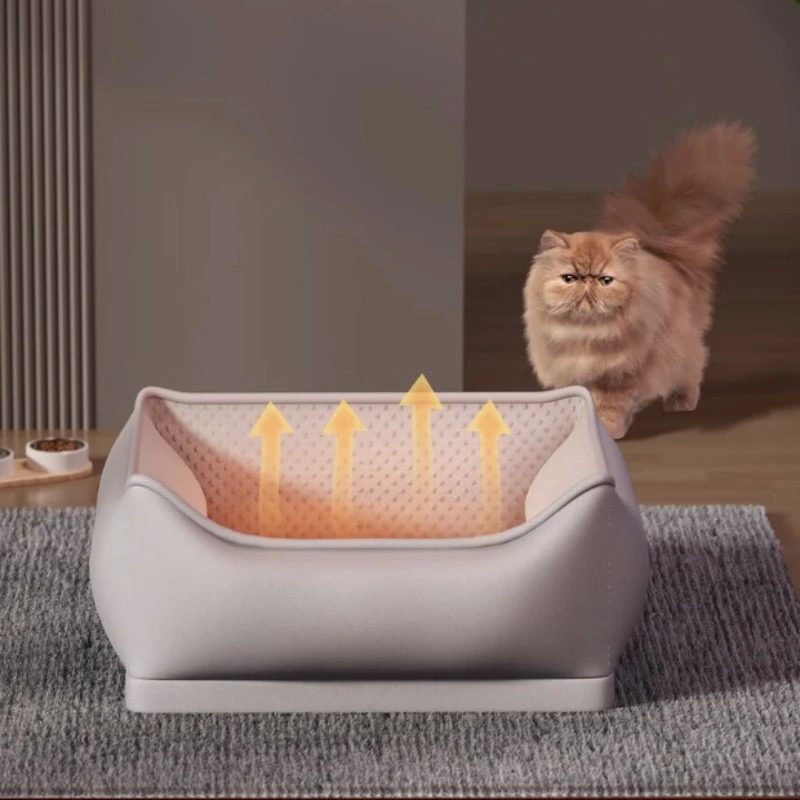 Cama de invierno para gatos, camas eléctricas con calefacción USB para gatos, regulación de temperatura cálida, sofá para gatos, impermeable, extraíble, lavable, cama de seguridad para perros - imagen 5