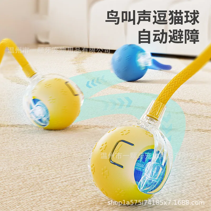 Pelota automática interactiva para gatos antimordidas con cuerda - imagen 2