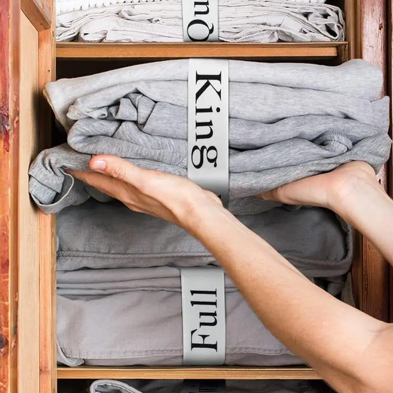 Bandas para organizar sábanas, organizador de ropa de cama elástica, almacenamiento de sábanas, organizador de armario para dormitorio - imagen 3