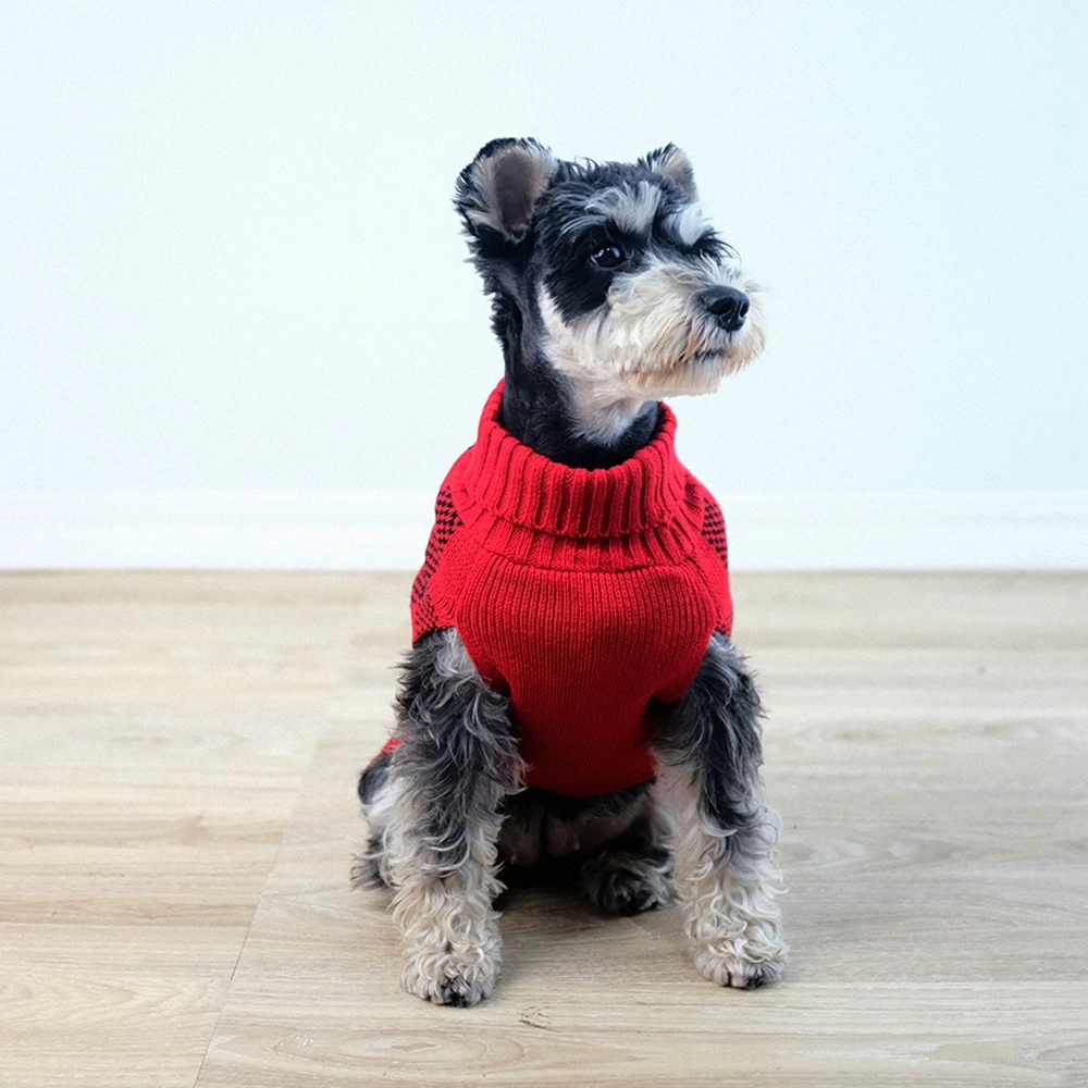 Suéter de cuello alto para perros pequeños y medianos, ropa de punto cálida para mascotas, suéter para cachorros de Chihuahua, Navidad, Invierno - imagen 3