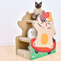 Tablero grande para rascar gatos, marco de escalada para gatos de papel corrugado con nido, tabla de molienda de garra de gato extragrande integrada