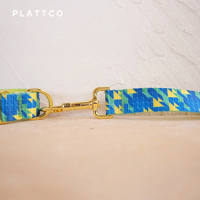 PLATTCO conjunto de perro de diseño único estampado SUNSET SEA patrón y hebilla dorada de alta calidad tamaño 5 PDC309YG&PDL309YG&PBT365 - imagen 5