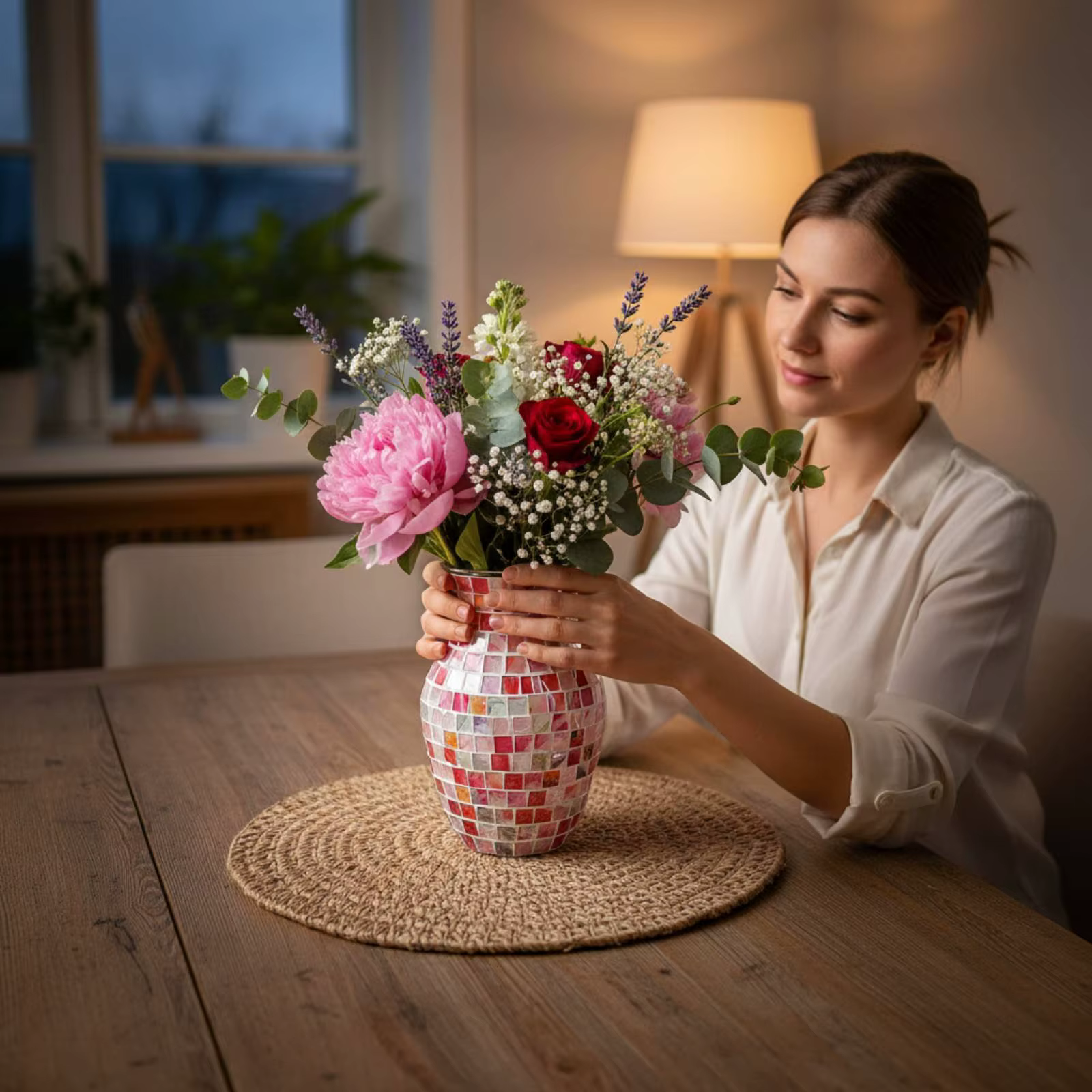 Jarrón vidrio tesselado luminoso lujo para gatos y perros – Decoración - imagen 4