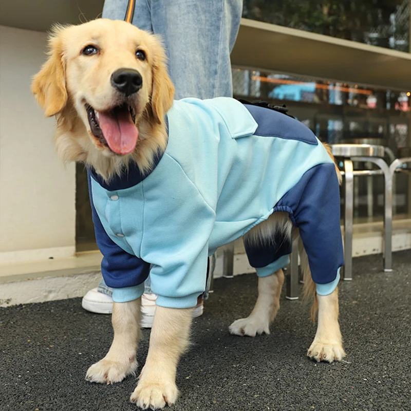 HOOPET-chaqueta deportiva con cremallera para perro, abrigo cálido de cuatro pies para Labrador, Retriever, Golden Retriever, otoño - imagen 3