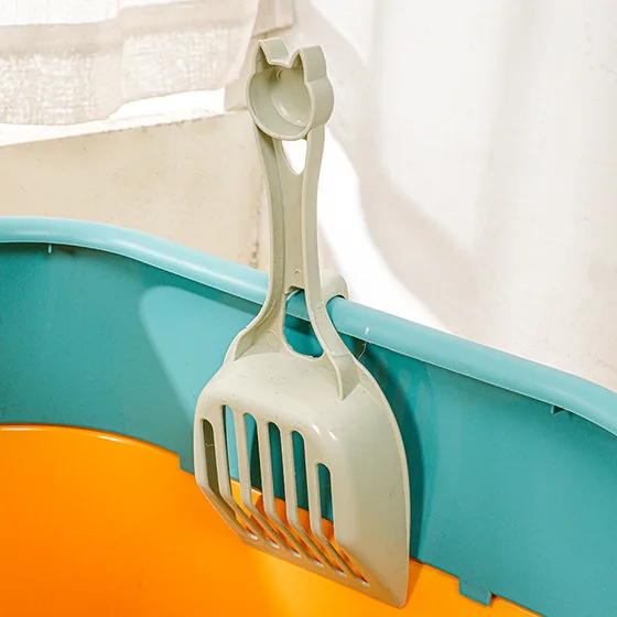 Caja de arena semicerrada para gatos, valla alta de gran tamaño, inodoro para mascotas, suministros para gatos, suministros para mascotas