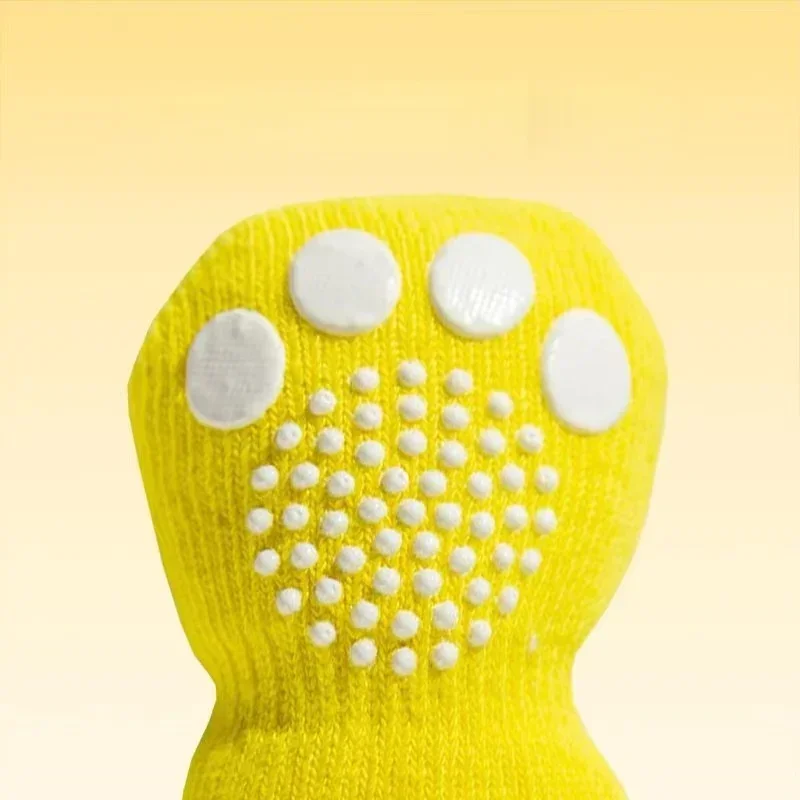 Calcetines antideslizantes con estampado para perros y cachorros, productos protectores de patas para perros pequeños, Teddy Chihuahua, 4 Uds. - imagen 5