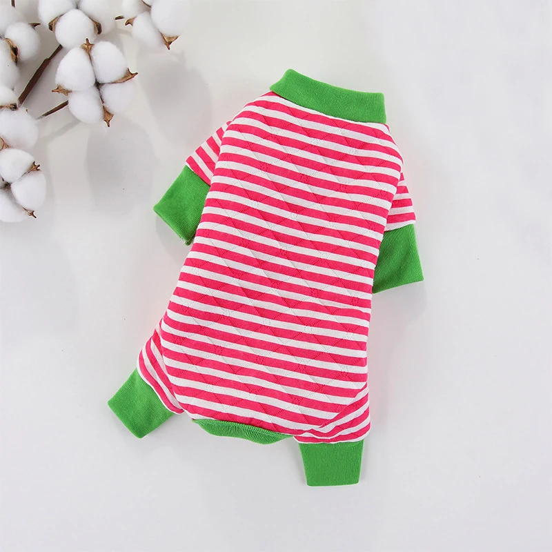 Monos de invierno para perros, mono acolchado para Yorkies, Chihuahua, ropa para perros pequeños a rayas, forro polar para mascotas, ropa para gatos - imagen 4