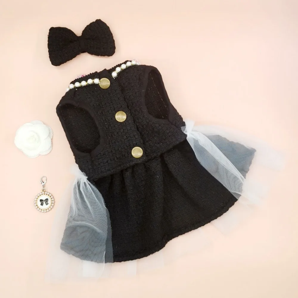 Vestido de malla para mascotas, ropa de flores para perros y gatos, abrigo para perros pequeños, ropa para cachorros, Otoño e Invierno - imagen 4