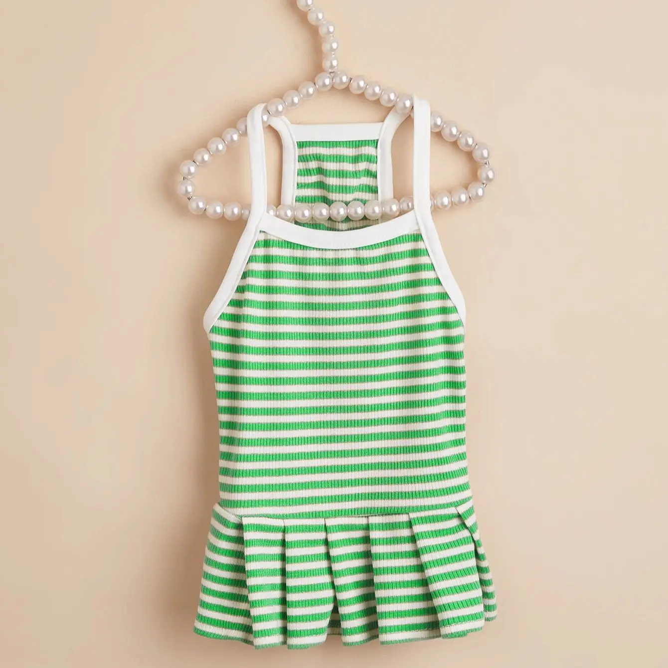 Vestido a rayas para mascotas, ropa con dobladillo con volantes, vestidos de princesa de verano para niñas, disfraz para gatos y perros pequeños y medianos, fiesta diaria para cachorros - imagen 5