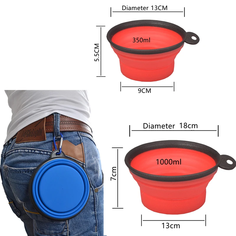 Cuenco plegable de silicona COOYOMOO utilizado en exterior
