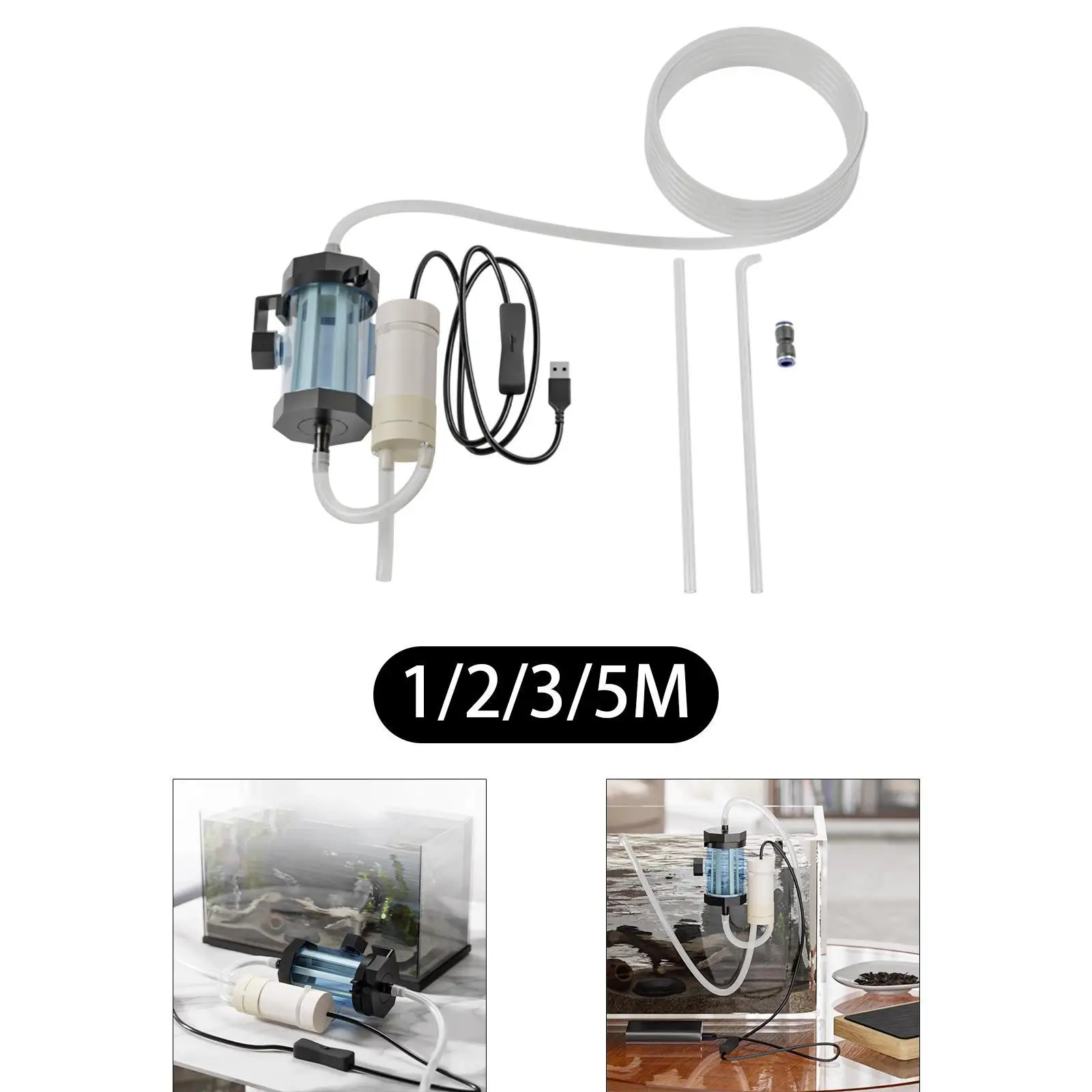 Kit de aspiradora de acuario para eliminación de residuos, fácil cambio de agua, uso doméstico - imagen 3