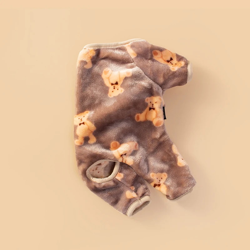 Ropa caliente para mascotas, Sudadera con capucha con estampado de oso bonito, ropa de cuatro patas para otoño e invierno, ropa para perros y gatos - imagen 4