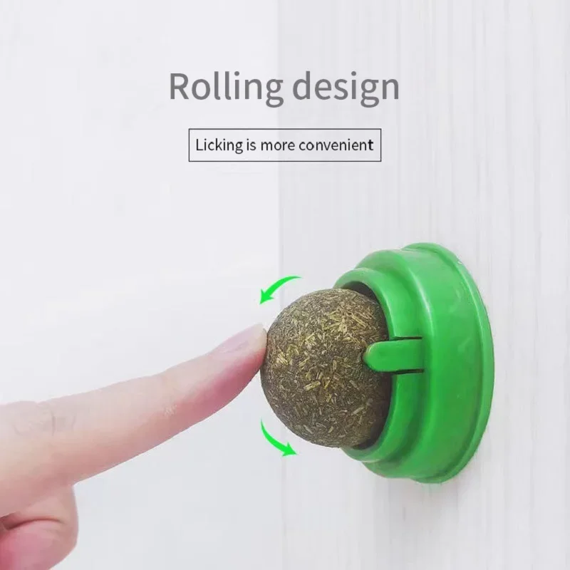 Bola adhesiva de pared con hierba gatera para gatos - rascador - imagen 5