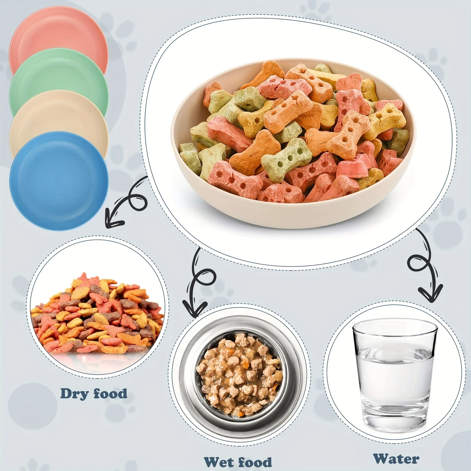 Cuencos para gatos - platos poco profundos coloridos y antideslizantes - imagen 5