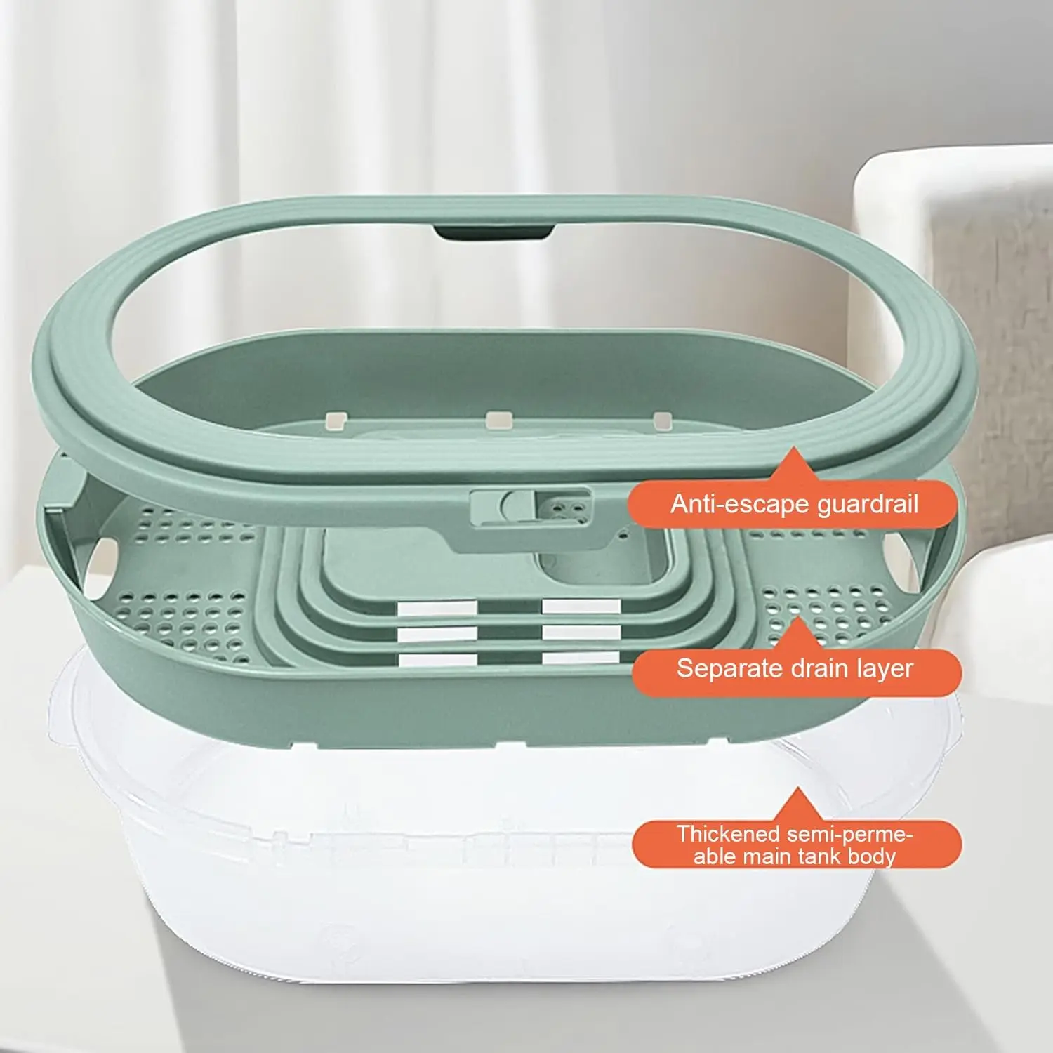 Tanque acrílico para tortugas con filtro – Terrario acuático - imagen 4