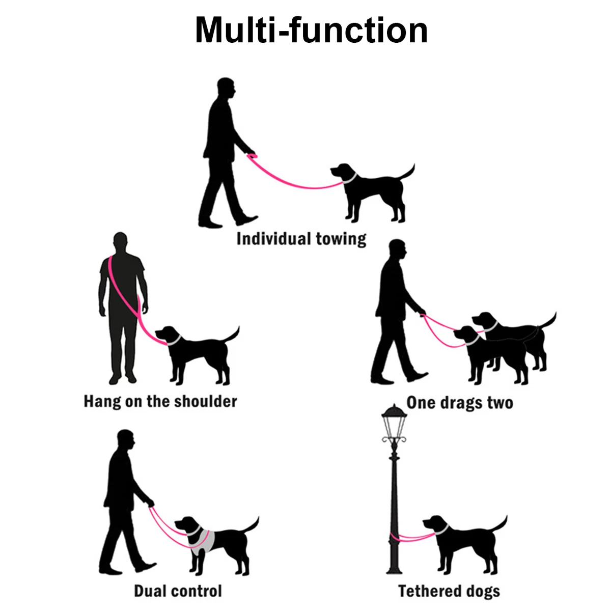 Correa para perro multifunción de Color sólido, traje para hogares de mascotas múltiples, 1 ud. - imagen 5