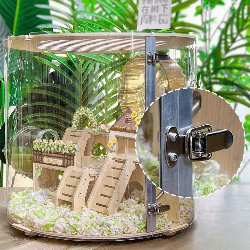 Jaula para hámster transpirable, casa grande de lujo para hámster, camas transparentes, muebles, jaulas doradas para hámster con accesorios de juguete, casas - imagen 5