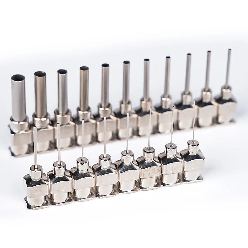 12 Uds. Agujas dispensadoras de acero inoxidable de 1/2 pulgadas para dispensador de jeringa de inyección 8G -27g dispensador de pegamento romo - imagen 3