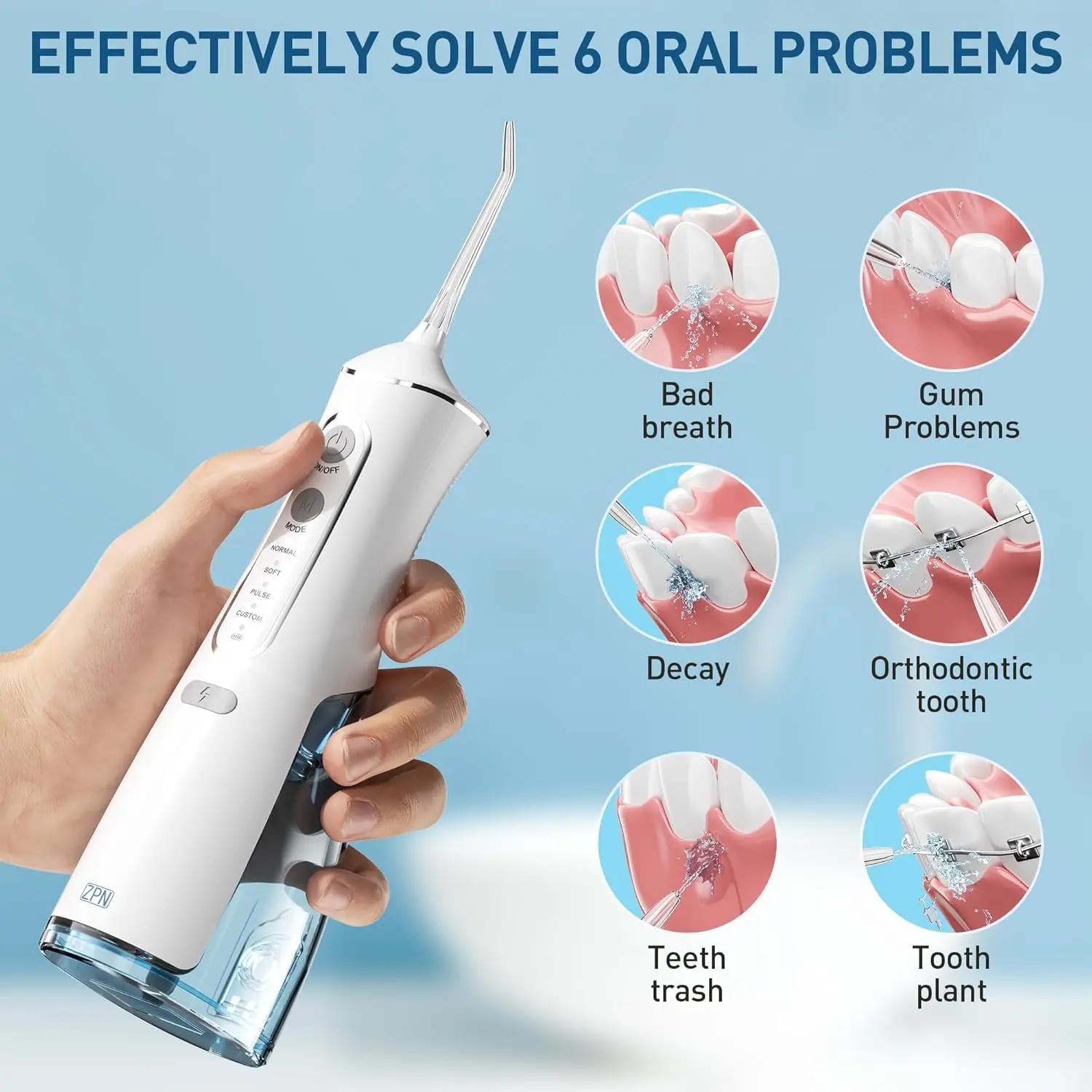 Irrigador dental 5 puntas para gatos y perros – Portátil y recargable - imagen 2