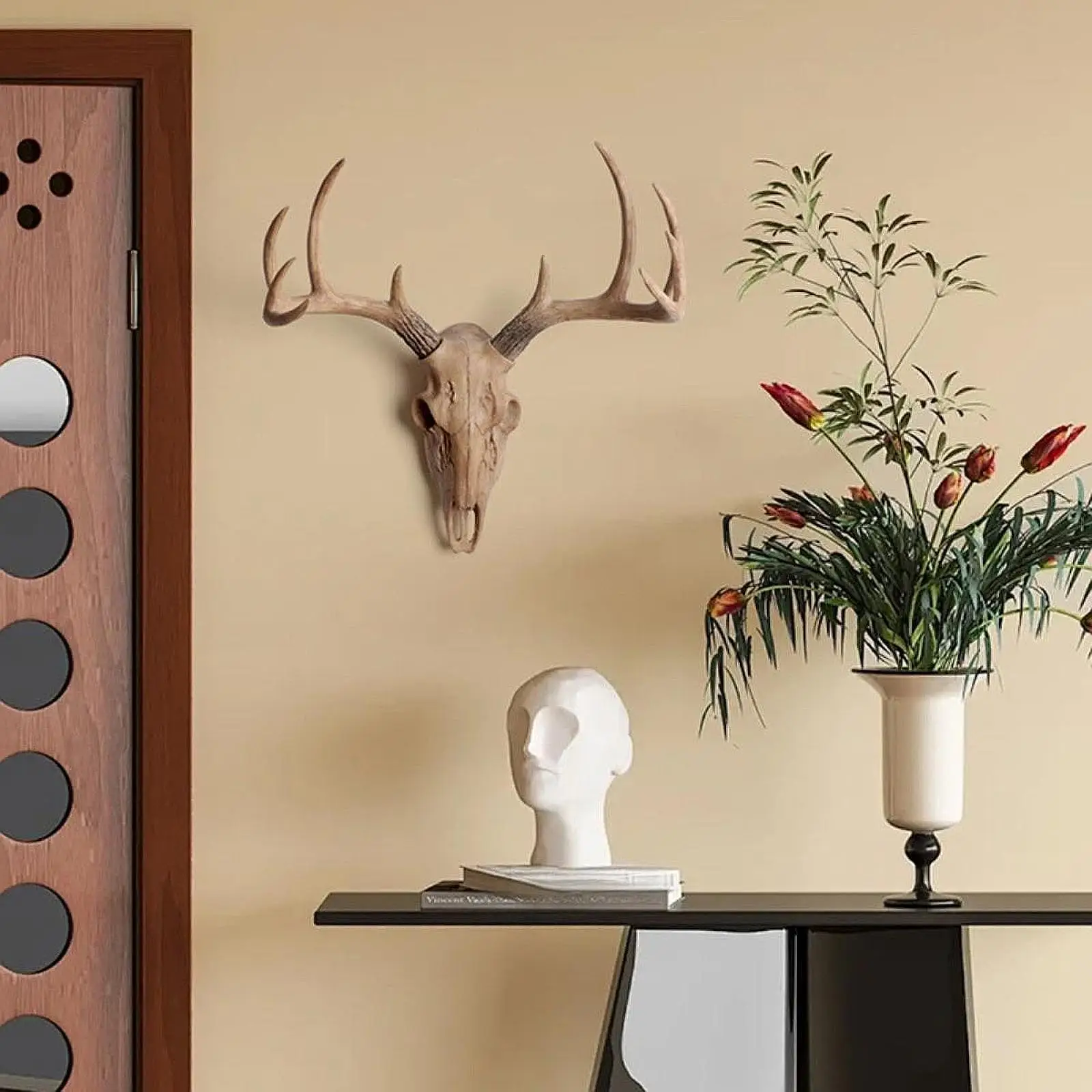 Animal Heads Wall Decor,Sheep Skull Head Wall Decor,Animal Figurine, Head Wall Decor,Resin Statue! Statue