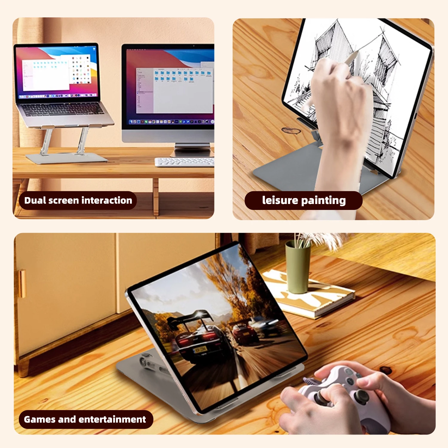 Soporte de refrigeración ajustable para computadora portátil con 2 ventiladores silenciosos Diseño ergonómico plegable para todos los portátiles Perfecto para juegos, DJ, oficina - imagen 4