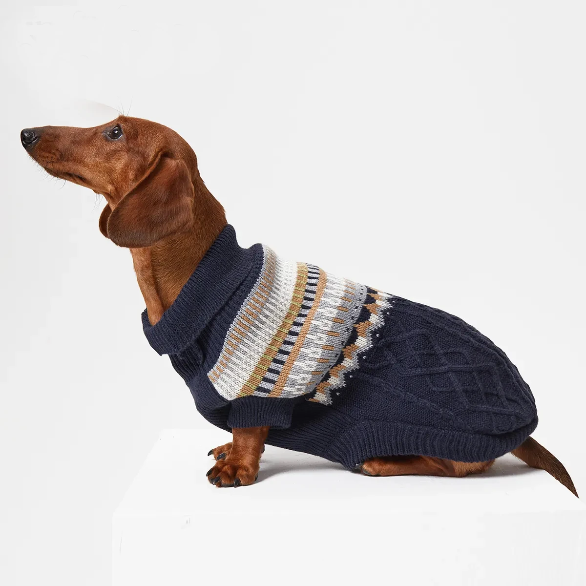 Suéter Retro de estilo británico para perros Wiener, chaleco grueso y suave de invierno para perros salchicha, abrigo de moda para perros pequeños y medianos de tejón