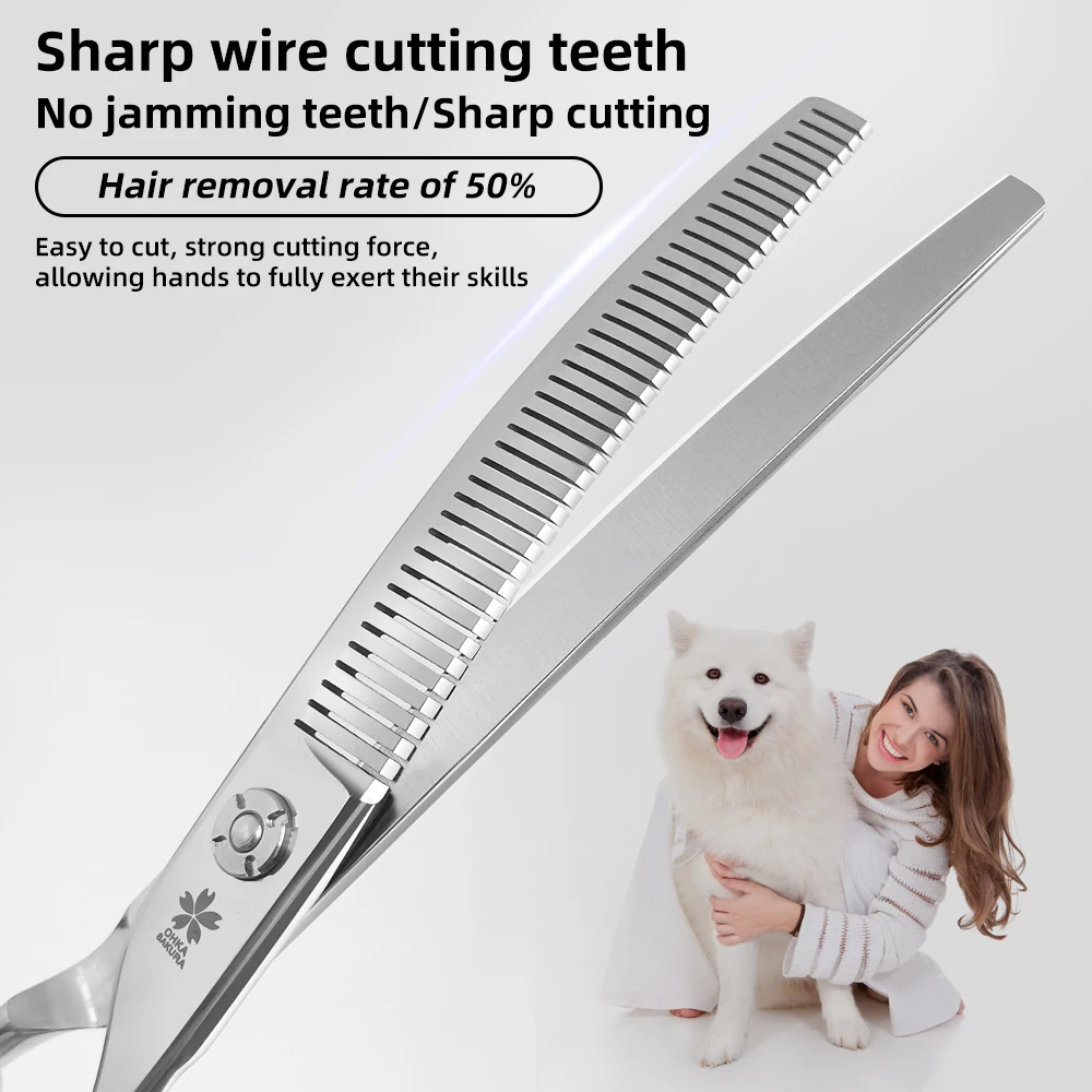 Pet bending pengpeng scissors Japanese VG10 steel 7.25 inch 7.5 inch pet groomer Ergonomic handle Hair removal rate of 50% - imagen 3