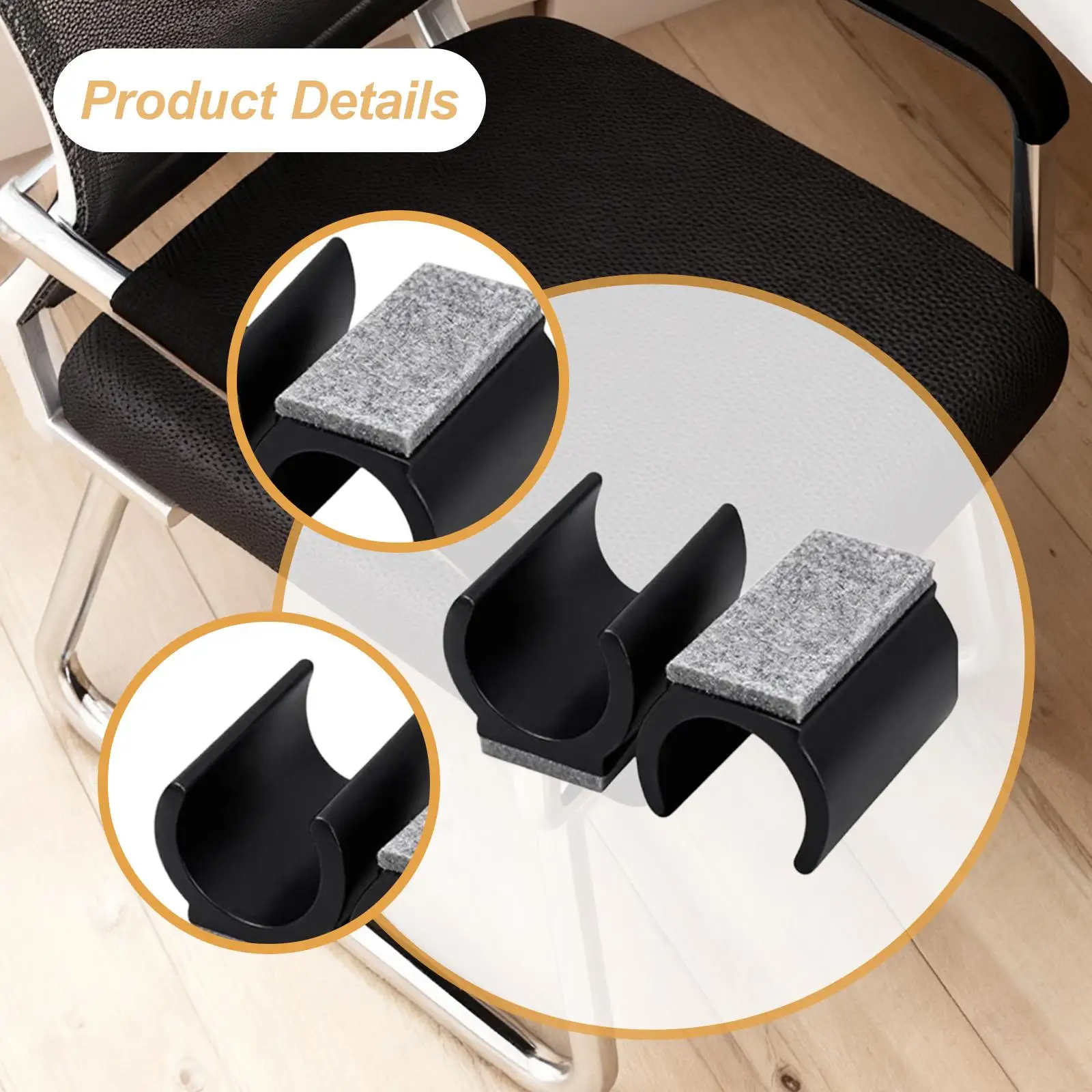 12 Uds. Pies de silla deslizadores en forma de U deslizan suavemente las puntas de las patas de la silla tapas protectores de suelo - imagen 5