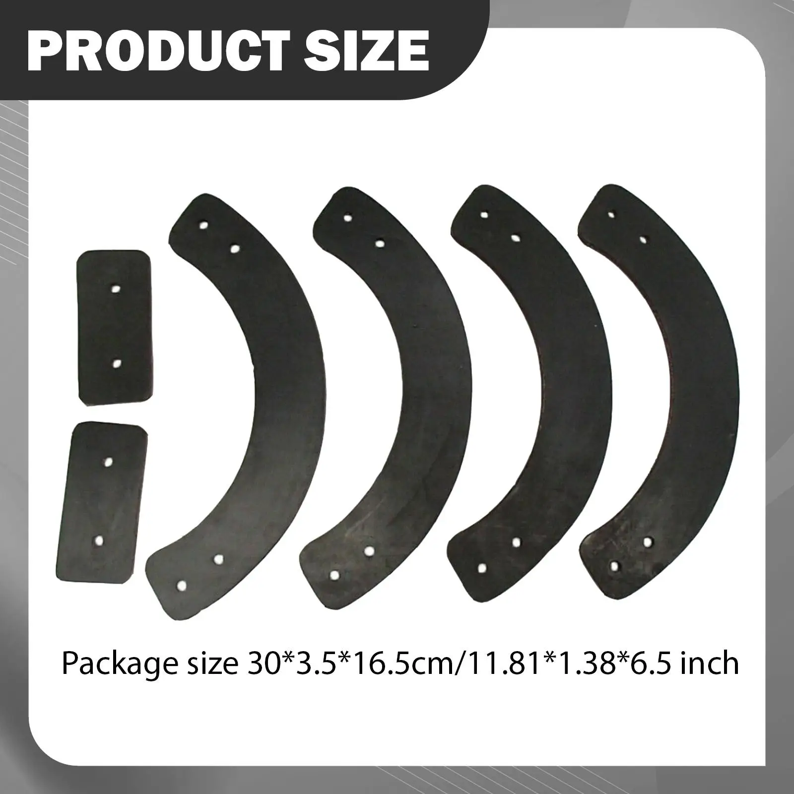 6Pcs Snowblower Rubber Paddles Repair Outdoor Replacement Easy to Install Maintenance 780-035 13167 735-04033 Snow Thrower Spare