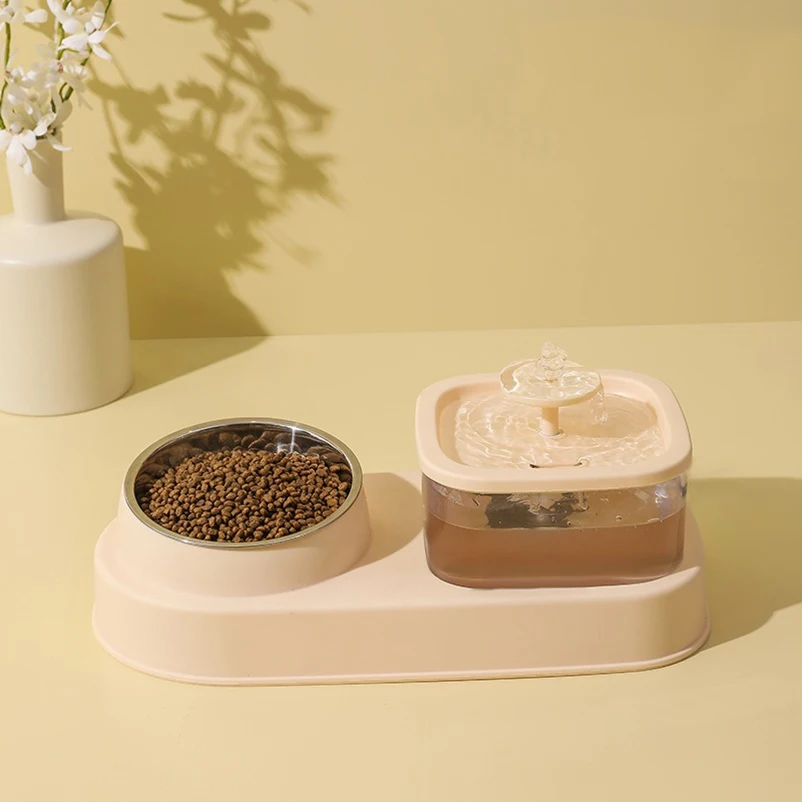 Dispensador de agua con filtro inteligente para mascotas, alimentador automático de agua, separación en seco y húmedo, tazón de acero inoxidable, suministros para mascotas, nuevo - imagen 5