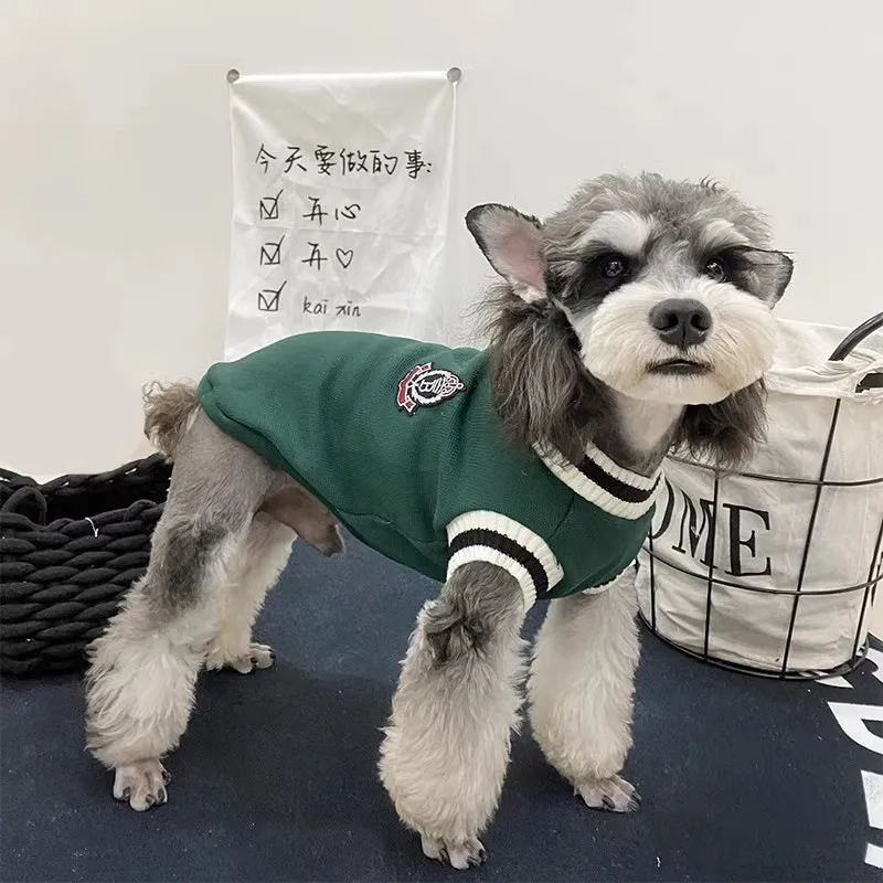 Suéter para perros de estilo universitario, ropa cálida de invierno para perros pequeños y medianos, chaleco para cachorros y gatos, abrigo para Chihuahua, Bulldog Francés y Yorkie