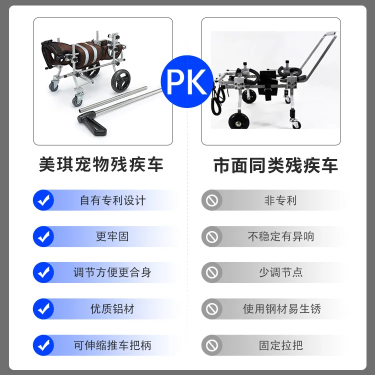 Suministros para perros, cachorros discapacitados, rehabilitación, coche asistido para caminar, coche para mascotas, coche para discapacitados, cochecito de cuatro ruedas para perros mayores, productos para mascotas - imagen 5
