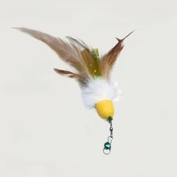 Plumas y bola de seda de repuesto para varita de gatos